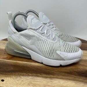 Nike Air Max 270 GS White Metallic Silver 943345-103 Size 5.5Y Womens Size 7